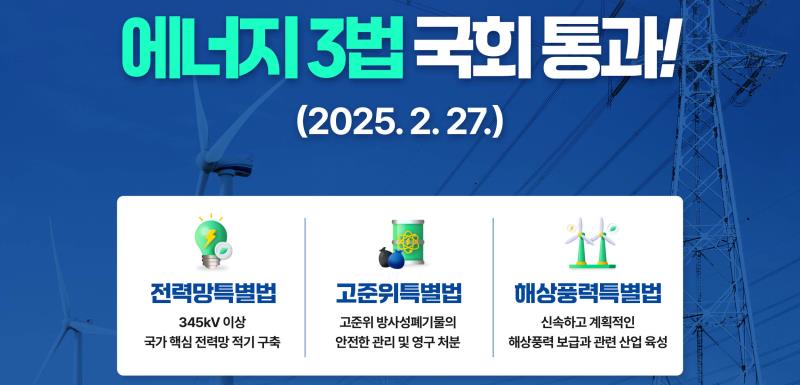 나침반 // 「전력망특별법·고준위특별법·해상풍력특별법」 국회 본회의 통과!